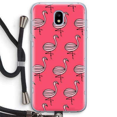 Flamingo: Samsung Galaxy J5 (2017) Transparant Hoesje met koord