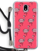 Flamingo: Samsung Galaxy J5 (2017) Transparant Hoesje met koord