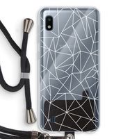 Geometrische lijnen wit: Samsung Galaxy A10 Transparant Hoesje met koord