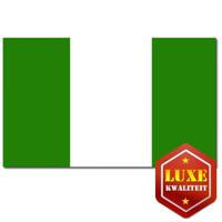 Luxe vlag Nigeria met wapen - 100 x 150 cm - polyester - met ringen - landen