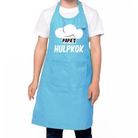 Papa s hulpkok Keukenschort kinderen/ kinder schort blauw voor jongens en meisjes - thumbnail