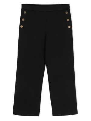 Pinko Kids pantalon élastiqué à plaque logo - Noir