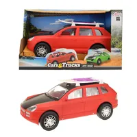 Toi-Toys Speelgoed Auto met Surfboard - Rood - thumbnail