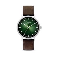 Frank 1967 7FW 0022 Horloge staal/leder zilverkleurig-groen 42 mm