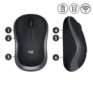 Logitech M185 muis Kantoor Ambidextrous RF Draadloos Optisch 1000 DPI