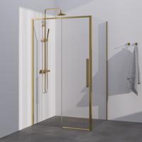 BRAUER Season douchecabine model B met schuifdeur helder glas 120x90x200 omkeerbaar incl. glascoating Season-Goud