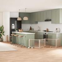 VidaXL Hondenhek inklapbaar met deur 6 panelen 480 cm populierenhout