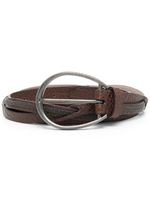 Brunello Cucinelli ceinture en cuir à détail torsadé - Marron