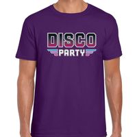 Disco party feest t-shirt paars voor heren - thumbnail