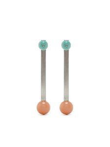 Hsu Jewellery boucles d'oreilles bicolores ornées de jasper - Argent