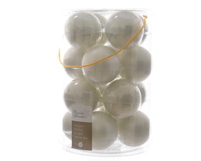 Kerstbal glas emaille-mat 80mm winterwit - Ksd