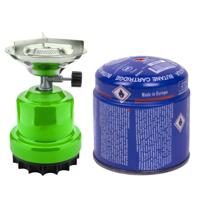 Vakantie kook set - camping kookstel 1 pit - incl. gas navulling - priktank - 190 gram