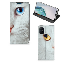 OnePlus Nord N10 5G Hoesje maken Witte Kat - thumbnail