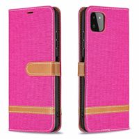 iPhone 11 hoesje - Bookcase - Pasjeshouder - Portemonnee - Vintage - Stof - Kunstleer - Roze