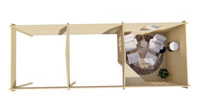 Blokhut - Tuinhuis Bertil | 44 mm | vuren grijs geïmpregneerd