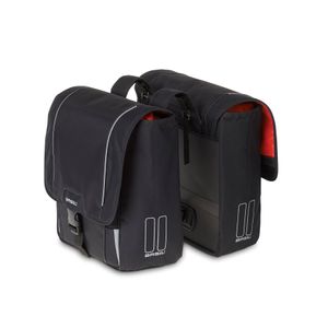 Basil sport design dubbele fietstas zwart - 32l