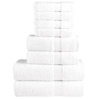 VidaXL 8-delige handdoekenset solund 600 g/m² wit