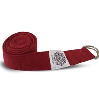 Katoenen Yoga Riem Rood met D-Ring - 248 cm - thumbnail
