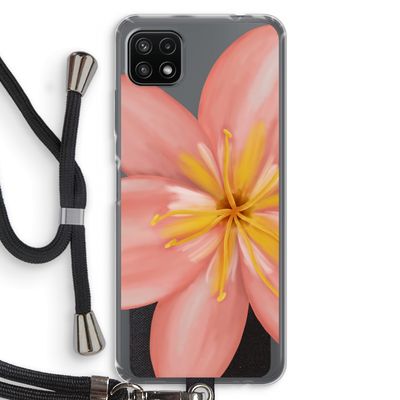 Pink Ellila Flower: Samsung Galaxy A22 5G Transparant Hoesje met koord