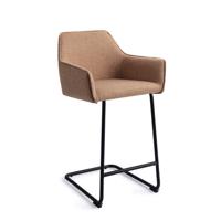 Jesper Home Barkruk 'Hofu' Arch Black, kleur French Toast (zithoogte 65cm)
