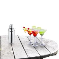 Cocktailshaker set met 4x stuks Margarita cocktailglazen 250 ml - thumbnail