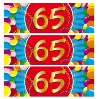 65 jaar leeftijd sticker - 5x - 19 x 6 cm - 65 jaar verjaardag - jubileum - versiering