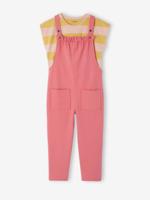 Meisjesset met T-shirt en tuinbroek rozen