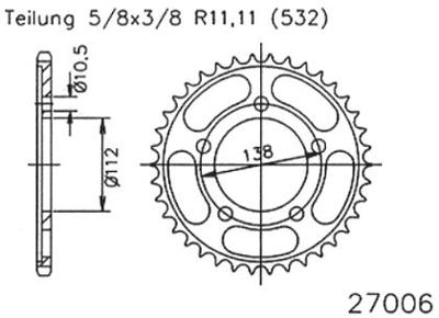 ESJOT Chain wheel 532 48z steel black
