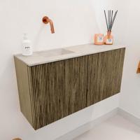 Toiletmeubel Mondiaz Joya Dlux | 80 cm | Meubelkleur Dusk | Faye wastafel Ostra Wasbak Links | Zonder kraangat(en)