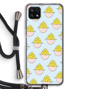 Citroenen: Samsung Galaxy A22 5G Transparant Hoesje met koord