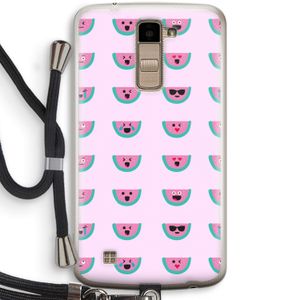 Smiley watermeloenprint: LG K10 (2016) Transparant Hoesje met koord
