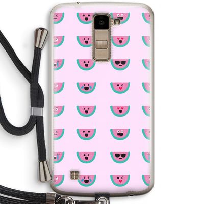 Smiley watermeloenprint: LG K10 (2016) Transparant Hoesje met koord