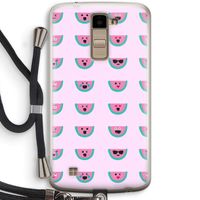 Smiley watermeloenprint: LG K10 (2016) Transparant Hoesje met koord