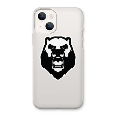 Angry Bear (white): iPhone 13 Transparant Hoesje