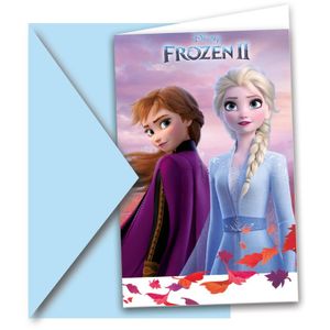 6x Disney Frozen 2 uitnodigingen   -