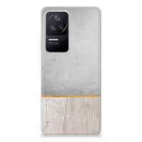 Xiaomi Poco F4 Bumper Hoesje Wood Concrete