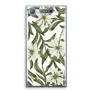 Wit bloemenpatroon: Sony Xperia XZ1 Transparant Hoesje