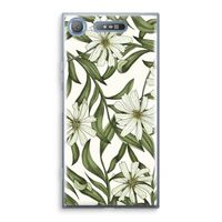 Wit bloemenpatroon: Sony Xperia XZ1 Transparant Hoesje