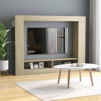 The Living Store TV-meubel - Sonoma Eiken - 152 x 22 x 113 cm - Met 2 open vakken en zijschappen - thumbnail