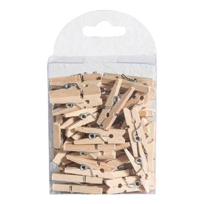 Chaks Hobby mini wasknijpers - 50x - naturel - hout- 2,5 cm