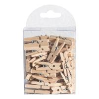 Chaks Hobby mini wasknijpers - 50x - naturel - hout- 2,5 cm