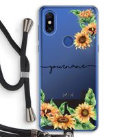 Zonnebloemen: Xiaomi Mi Mix 3 Transparant Hoesje met koord