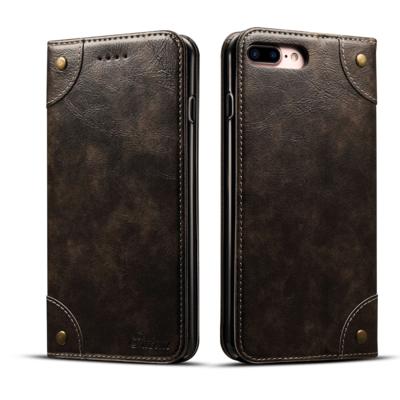 Voor iPhone 8 plus/7 plus barokke eenvoudige horizontale Flip lederen draagtas met houder & kaartsleuven & portemonnee (zwart)