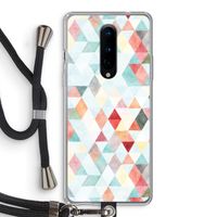 Gekleurde driehoekjes pastel: OnePlus 8 Transparant Hoesje met koord