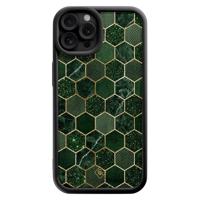 iPhone 12 Pro zwarte case - Kubus groen
