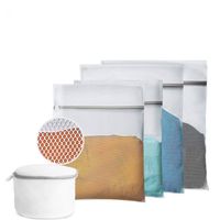 ForDig Wasnet Waszakjes (5 stuks) voor Lingerie en Fijne Was - Geschikt voor Wasmachine - Met Rits - Wit - thumbnail