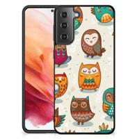 Samsung Galaxy S21 Dierenprint Telefoonhoesje Vrolijke Uilen Samsung Galaxy S21 Dierenprint Telefoonhoesje Vrolijke Uilen