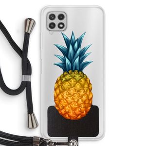 Grote ananas: Samsung Galaxy A22 4G Transparant Hoesje met koord