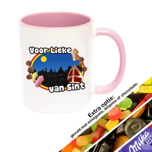 Sinterklaas mok met naam (roze)