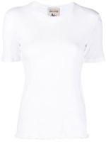 Semicouture t-shirt à bords volantés - Blanc